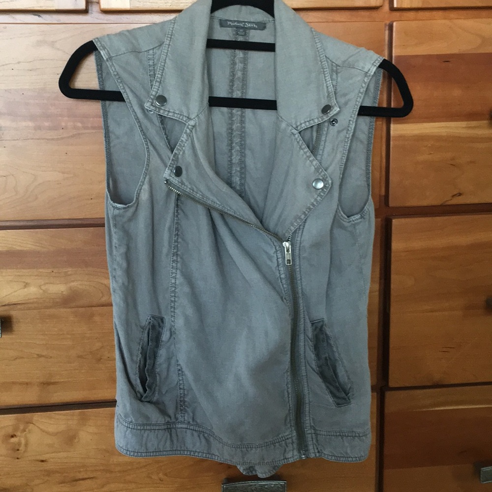 Michael Stars linen Moto vest